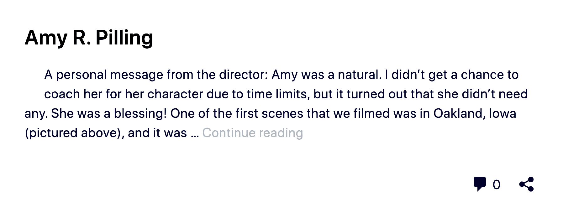 "Apparition" Movie Actress, Executive and Co-Producer, Amy R. Pilling